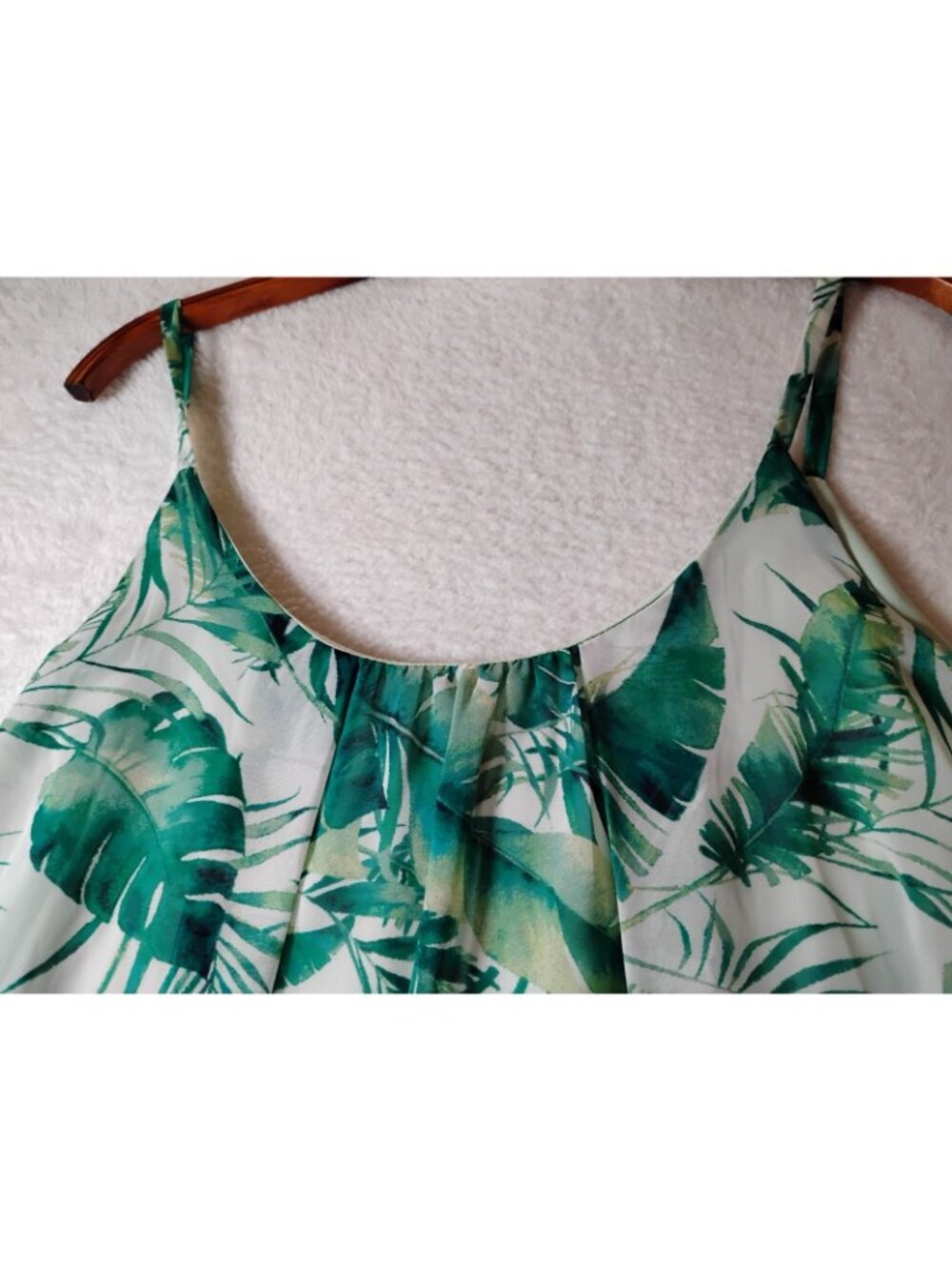 Aura Midi Dress Palm Print Resort Beach Summer Lined Size Small - Picture 3 of 6